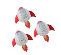 OUNONA 3PCS Rocket Theme Paper Lanterns Hanging Decorations for Science Birthday Party and Shower Space Theme with Quick Installation
