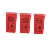 OUNONA 3pcs Sharps Bin with Flip Open Lid for Safe Disposal Lightweight Portable Sharps Container with Handle Secure Waste Bin for Tattoo and Use