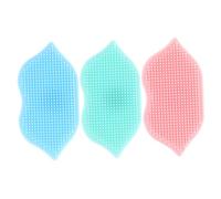 OUNONA 3Pcs Silicone Facial Cleansing Brush Compact Exfoliator for Deep Cleansing for Makeup Residue and Blackhead Removal Lightweight Portable Skincare Tools Green