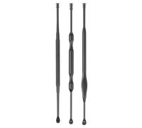 OUNONA 3pcs Stainless Steel Ear Wax Tool Set Double-Ended Spiral Ear Spoon for Accurately Removing Earwax and Easy Handling