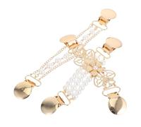 OUNONA 3pcs Vintage Clothing Clips Shawl Collar Clips with Imitation Pearl Alloy Material Elegant Brooches for Women Practical and Easy to Use Accessories for Formal and Casual Occasions