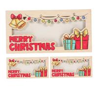 OUNONA 3pcs Wooden Christmas Money Holder Festive Cash and Card Organizer for Holiday Party Favors Sturdy Decorative Wallets with Unique Design for Memorable Gift Presentation