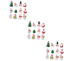OUNONA 3sets Miniature Snow Globe Christmas Ornament Set Resin Decor for Xmas Party 12pcs*3 Assorted style