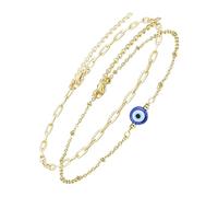 OUNONA 4 pcs Adjustable Gold Chain Evil Eye Beaded Bracelet Set for Women and Teen Amulet Jewelry for Daily Wear Party Travel and Gift Comfortable Fits All