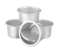 OUNONA 4 Pcs Inch Round Cake Pan with Removable Bottom Aluminum Alloy | Easy Cake Release, Even Heat Distribution, Silver Finish, Family Dinners and Festival Celebrations