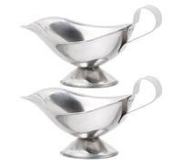 OUNONA 4 Pcs Stainless Steel Juice Boat Condiment Gravy Dispenser Jug Container Bowl Sauce Gravy Boat Pot Serving Dishes Spout Portable for Stainless Steel Sauce Dispenser