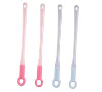 OUNONA 4 Pcs Toe Cleaner Brush, Soft Silicone Head, Plastic Handle, Gap Cleaning Tool for Feet, Shower Use, Bath Body Brush Set