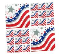 OUNONA 40 Sheets Independence Day Themed Decorative Napkins Festive Paper Napkins for Home Parties Vibrant Red Blue Star Design for Celebrations Gatherings