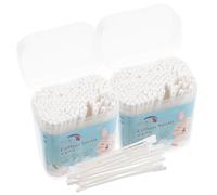 OUNONA 400pcs Multipurpose Cotton Buds Natural Cotton Paper Spiral Head Gentle Cleaning for Eyes Nose Ears