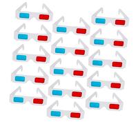 OUNONA 40pcs Blue Paper Glasses Lightweight Anaglyph Movie Glasses for Films Games Home Theater Portable Durable Design