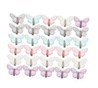 OUNONA 40pcs Mini Clear Butterfly Hair Clips for Women Non-slip Side Bangs Barrettes and Updo Hair Styling Accessories with Stable Gentle Grip in Blue Transparent Purple Pink Gray