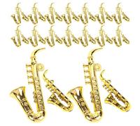 OUNONA 40Pcs Mini Saxophone Ornaments Set - Plastic Musical Instrument Pendants for Christmas Tree Decorations and Holiday Party Hanging Décor, Music Themed Saxophone Charms for Crafting