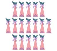 OUNONA 40pcs Pink Paper Candy Box with Purple Bowknot Mermaid Shape Pointed Cone Candy Case for Wedding and Party Creative Sweet Treat Holder