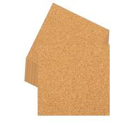 OUNONA 40pcs Self Adhesive Cork Squares Writable Reusable Khaki Square Cork Sheets for Home Decor Family Notice Board and Studies