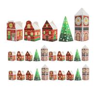 OUNONA 48pcs Holiday Candy Packing Boxes, Christmas Small Gift Boxes for Cookies, Xmas Candy Treat Packing Holders for Seasonal Party Supplies and Goodie Bag Fillers