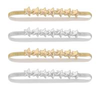 OUNONA 4pcs Baby Girl Headbands: Baby Hair Accessories With Star Design - Non-Slip Headbands For Girls - Soft And Stretchy For Newborns And Toddlers