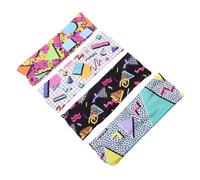 OUNONA 4Pcs Boho Print Headbands for Women Elastic Non Slip Sweat Wicking Hair Wraps for Yoga Running Gym Outdoor Activities Breathable Fitness Sweatbands
