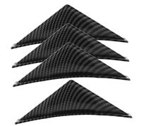 OUNONA 4pcs Carbon Fiber Curved Rear Bumper Diffuser Set Lightweight Triangular Car Wing Splitter Trim for Enhanced Aerodynamics and Protection Sporty Black Styling