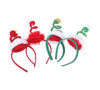 OUNONA 4Pcs Christmas Spring Hairbands Lightweight Xmas Headbands for Durable Cloth Material with Festive Star and Ball Designs Party Hair Decor for Holiday Celebration and Photo Moments