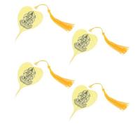 OUNONA 4pcs Creative Golden Metal Bookmarks with Tassels for Easy Reading and Decoration, Unique Synthetic Material Bookmarker Set, Gift for Book Lovers and New Year