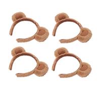 OUNONA 4Pcs Cute Bear Ears Hairbands for Dress Up Animal Headbands for Cosplay Daily Wear and Parties Comfortable Non Slip Design for Active Movements