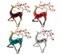 OUNONA 4pcs Deer Shaped Brooch Pins Made of Alloy, Comfortable to Wear and Sturdy, Elegant Clothing Brooch Set for Party or Daily Decoration
