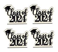OUNONA 4pcs Delicate Graduation Season Wooden Cap Decor Colorful Table Decoration for Party Creative Graduation Party Display for End of School Celebrations
