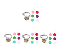 OUNONA 4pcs Durable Gold Hollow Essential Oil Open Rings Adjustable Finger Decoration for Women for Girlfriends Sisters Daughters and Friends Stylish Aromatherapy Accessory
