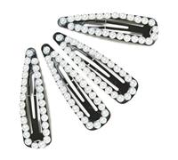 OUNONA 4pcs Elegant Faux Pearl Hair Clips for Women High Shine Snap Bobby Pins Hairpins for Weddings Parties Daily Wear