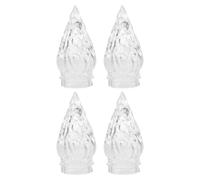 OUNONA 4pcs Flame-Shaped Glass Lampshade - Torch Lampshade - Vintage Glass Ribbed Light Cover - Patterned Torch Light Shade for Vintage Inspired Wall