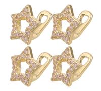 OUNONA 4pcs Golden Teeth Grill Caps Teeth Caps Zircon and Copper Nonpermanent Clip on Sparkly Hip Hop Mouth Jewelry for Cosplay and Streetwear Women Men