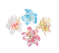 OUNONA 4PCS Hawaiian Flower Hair Clips Boho Wedding Hairpins with Bright Chiffon Plumeria Hibiscus for Summer Beach Parties Bridesmaids and Vacation Accessories