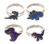 OUNONA 4pcs Kids Mood Ring: Color Changing Temperature Finger Ring - Halloween Costume Props Birthday Party Favors and Goodie Bag Fillers