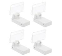OUNONA 4pcs Magnet Sign Holder Clips for Price Cards and Labels, Synthetic Material Display Stands for Multiple Shops and Restaurants, White Advertising Clip for Menu and Number Card