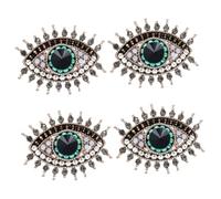 OUNONA 4pcs Metal Lapel Pin Rhinestone Brooch Pin Women Scarf Brooch for Evil Eye Decor