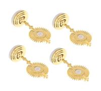 OUNONA 4pcs Mini Catholic Cross Gold Decorative Jesus Crucifix for Home Prayer Tabletop Chapel Religious Ornament Faith Symbol