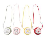 OUNONA 4pcs Mini Daisy Shoulder Bag for Little PU Crossbody Purse Zipper, Small Handbag for, Colorful Yellow Red Green Pink, Suitable for Parties and Everyday Use