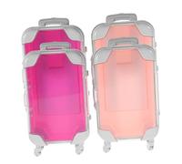 OUNONA 4pcs Mini Eyelash Storage Suitcases Portable Lash Cluster Organizer Boxes with Compartments for False Lashes and Makeup Plastic Makeup Travel Cases for Beauty Tools and Cosmetic