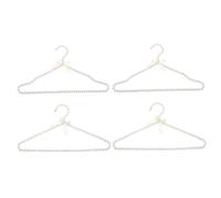 OUNONA 4pcs Pearl Clothes Hangers Non Slip Plastic Wedding Dress Hangers with Bowknot Detail for Adults Elegant Household Wardrobe Organizers