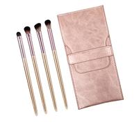 OUNONA 4pcs Portable Eye Makeup Brush Kit Premium Quality Mini Eye Shade Brushes for Precision Application for Daily Makeup Use and Travel