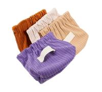 OUNONA 4Pcs Portable Makeup Bag Soft Corduroy Travel Pouch for Lipsticks Cosmetics Chic Storage Milk for Women