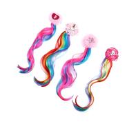 OUNONA 4pcs Rainbow Wig Hair Clips for Boys and Girls Colorful Cosplay Accessories Mermaid and Unicorn Designs for Parties and Halloween Random Style