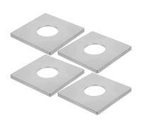 OUNONA 4pcs Self-Adhesive Square Wall Hole Pipe Covers for Shower and Sink, Plastic Split Flange Escutcheons, Silver 33mm Decorative Faucet Hole Caps for Bathroom Plumbing
