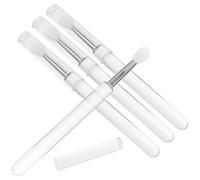 OUNONA 4Pcs Silicone Lip Mask Brush Transparent Handle Lipstick Applicators Eye Shadow Applicator Soft Silicone for Comfortable Use Easy to Clean Beauty Accessory for Makeup Enthusiasts