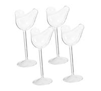 OUNONA 4pcs Smoke Cocktail Glasses Bird-Shaped Wine Cups Transparent Glass Drinking Tumblers for Red Wine Brandy Party Use Easy to Clean and Store