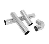 OUNONA 4pcs Stainless Steel Flue Pipe Elbow for Fireplace and Camping Stove Heat Resistant Chimney Piping with Straight Tubes and Bend Fitting Ventilation for Gas and Wood Stoves