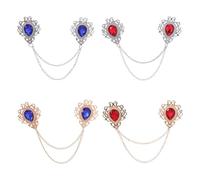 OUNONA 4pcs Sweater Shawl Chain Clips: Cardigan Collar Holders - Cardigan Clip Collar Pins - Dress Brooch for Women Girls
