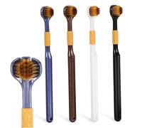 OUNONA 4pcs Toothbrush for Oral Care Soft Bristle Toothbrush Three Sided Multi Face Brush Gentle Gums Travel Bulk