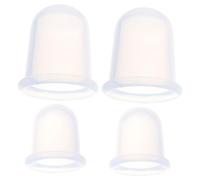 OUNONA 4pcs Transparent Silicone Cupping Therapy Cups Vacuum Massage for Body Relaxation Anti-Cellulite Deep Tissue Massager for Meridian Clearing