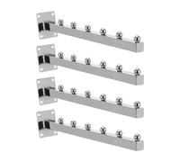 OUNONA 4PCS Waterfall Hook for Wall Mount: Heavy Duty Clothes Hanger Rack - 6 Ball Slatwall Hanger, Wall Mounted Coat Hooks for Bathroom, Bedroom, Laundry Room, Retail